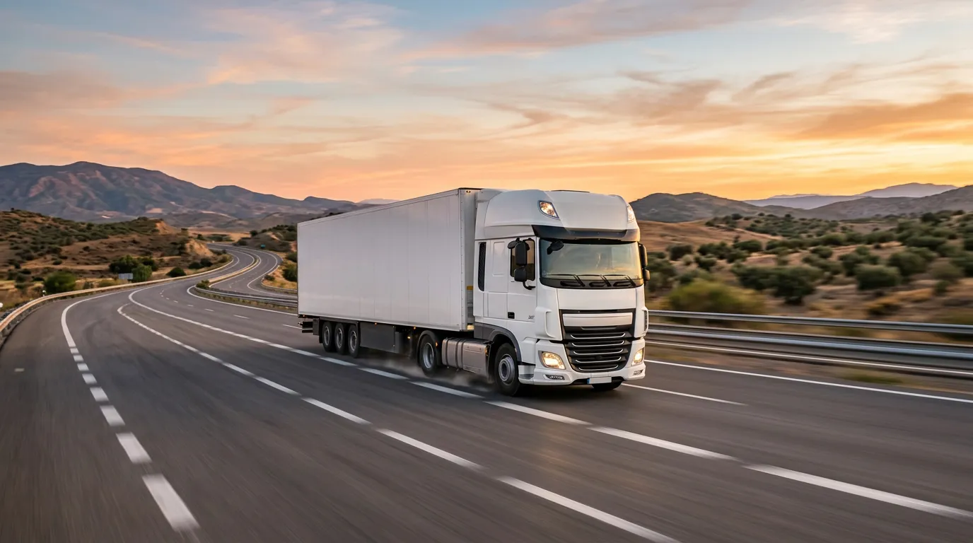 Road freight truck on a highway — carriers' liability illustration