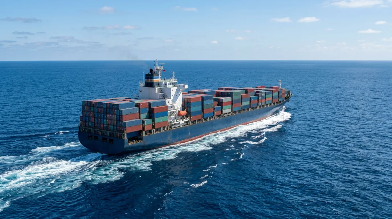 Navire de commerce en mer, transporte maritime